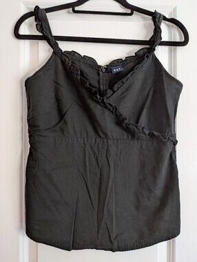 Gap Black Ruffle-Trim Camisole Tank Top - Women